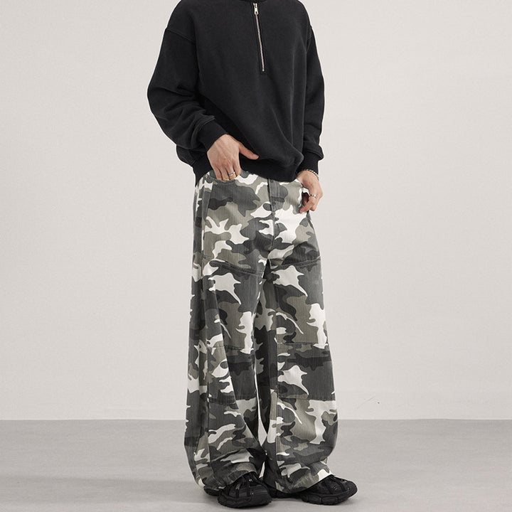 Herren Extraweite Cargohose im Palazzoschnitt mit Camouflage-Print Echo Archiv