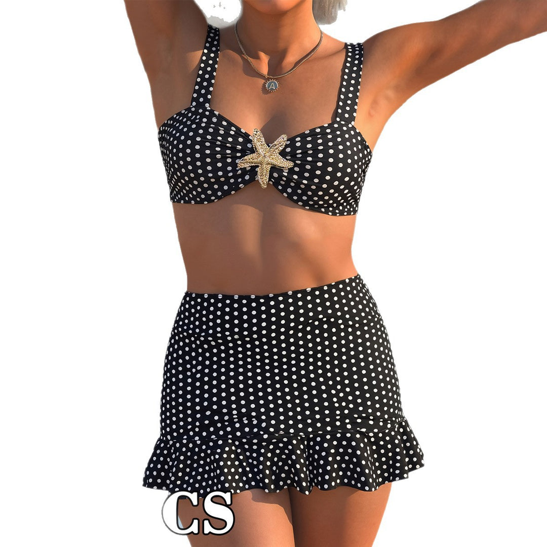 Damen Bikini-Set mit fröhlichem Punkte-Design und lässigem Rockelement Echo Archiv