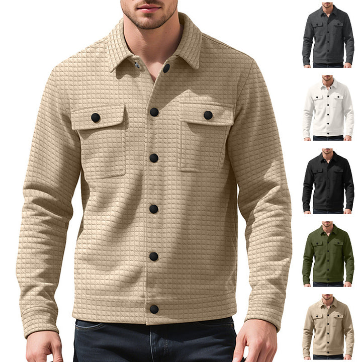 Herren lässige Flanelljacke mit strukturiertem Gewebe und praktischen Taschen Echoarchiv