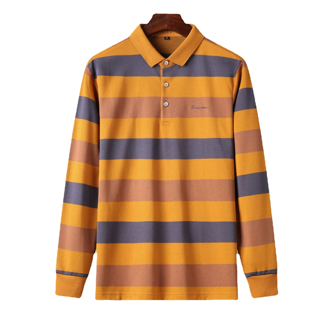 Herren langärmliges Polohemd mit gestreiftem Design – Cavello