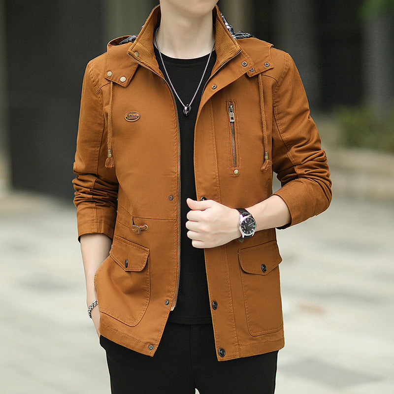 Herren Kapuzen-Canvas-Parka im Urbanen Utility-Design Echoarchiv