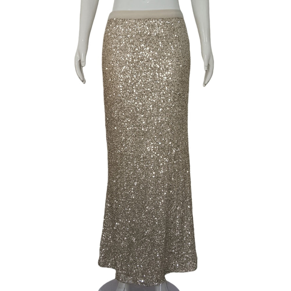 Damen Taillierter Pailletten‑Maxi‑Rock mit Stretchbund und Meerjungfrau‑Silhouette – Valéora