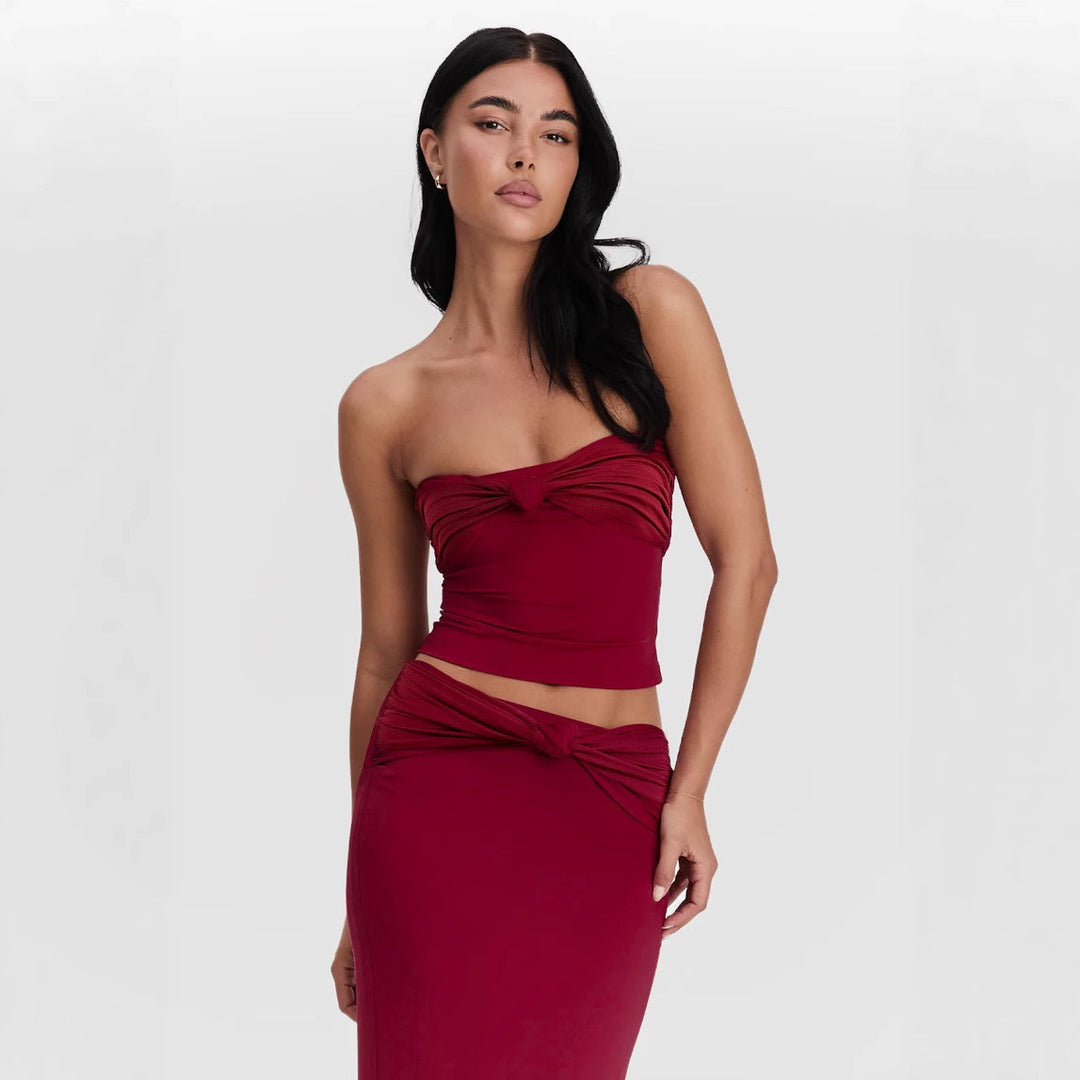 Damen Crop Top und Rock Set Echo Archiv