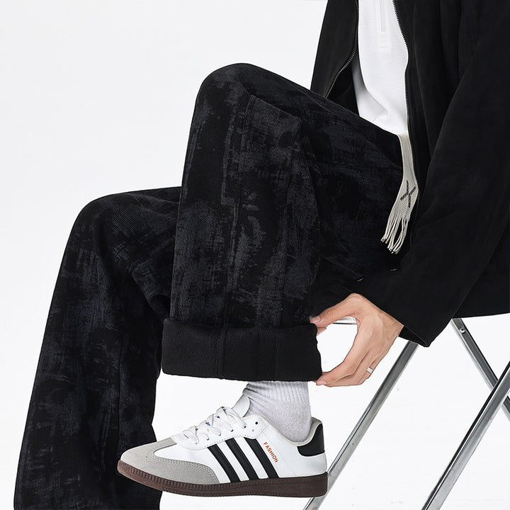 Herren Weit geschnittene Loungehose mit abstraktem Allover‑Print, elastischem Bund und Tunnelzug Echo Archiv