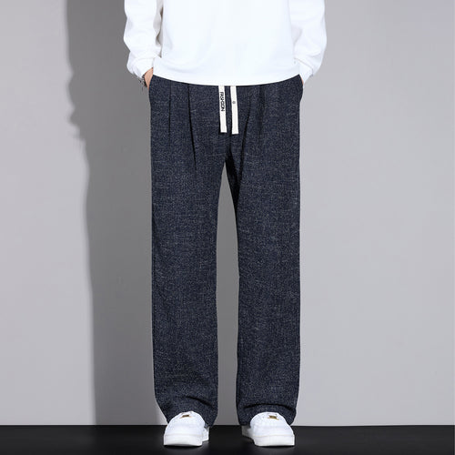 Herren Weite Leichte Stoffhose mit Bundfalten, Kordelzug und seitlichem Designstreifen Echo Archiv
