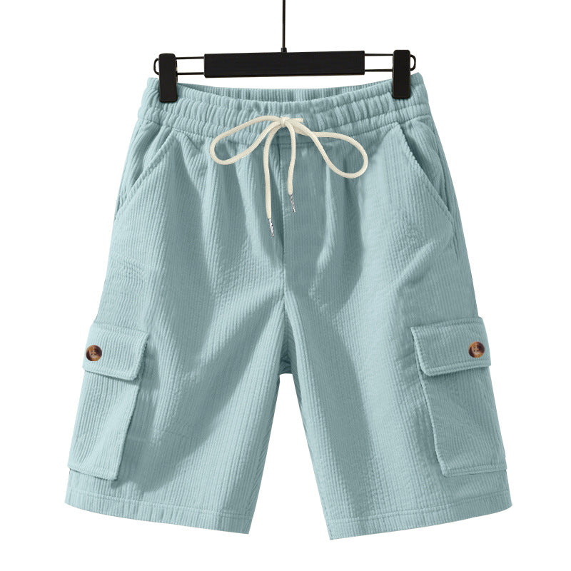 Herren nan Cord-Cargo-Shorts mit elastischem Tunnelzugbund, aufgesetzten Cargotaschen und weichem Baumwollmix Echo Archiv