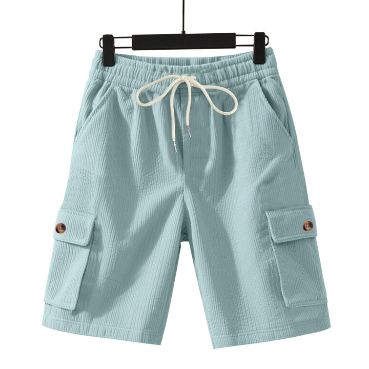 Herren nan Cord-Cargo-Shorts mit elastischem Tunnelzugbund, aufgesetzten Cargotaschen und weichem Baumwollmix Echo Archiv