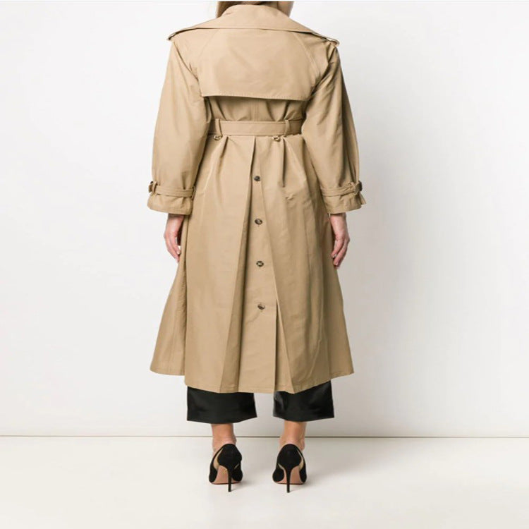 Damen Midilanger Trenchcoat im A‑Linien‑Schnitt mit Taillengürtel und Epauletten Echoarchiv