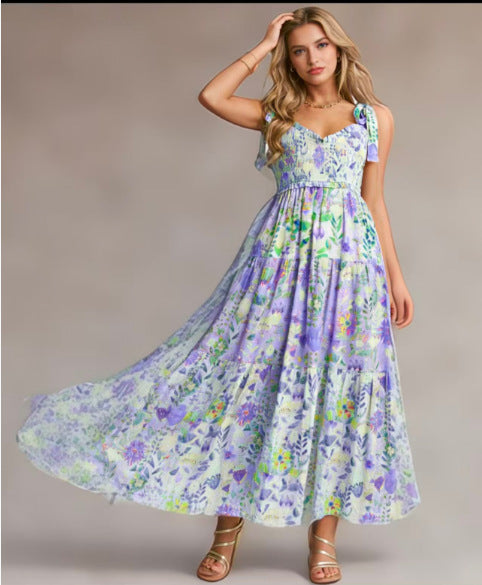 Damen Kleid mit verspieltem Floral-Design und Rüschenärmeln Echo Archiv