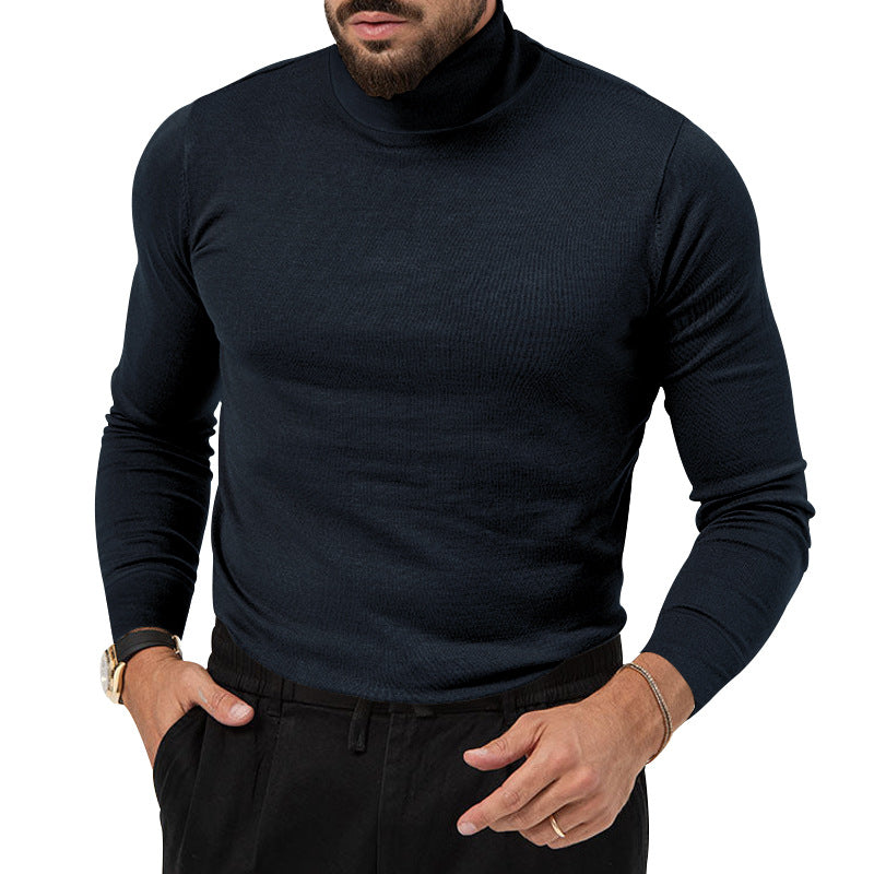 Herren Rollkragenpullover aus feiner, atmungsaktiver Wolle mit elegantem Schnitt Echoarchiv