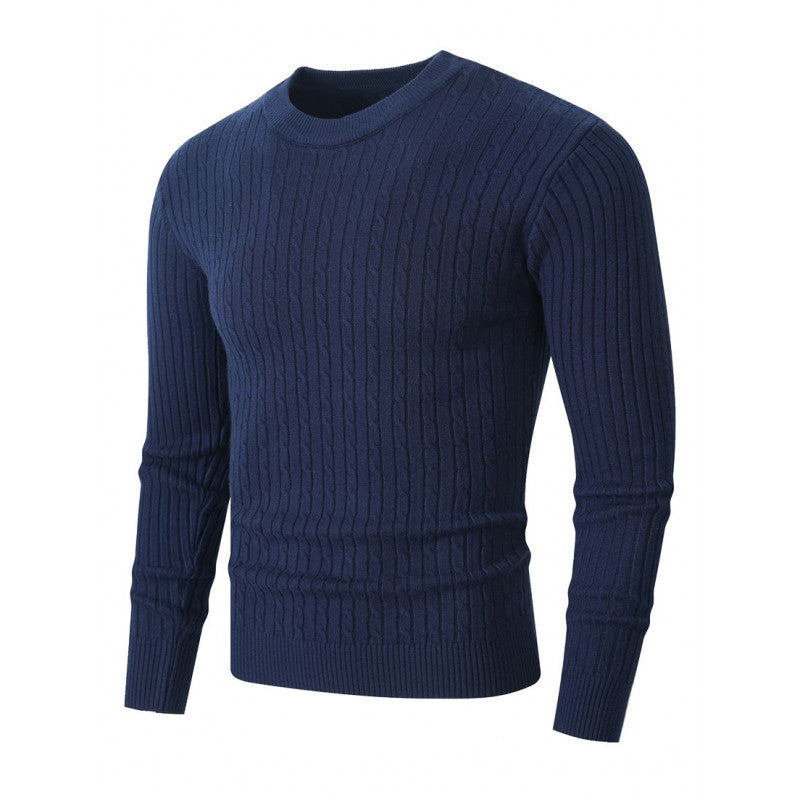 Herren Merino-Mix Feinstrickpullover mit Zopfmuster, Rippbündchen und schmaler Silhouette Echo Archiv