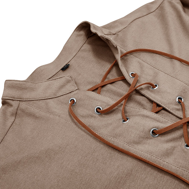 Herren Langarmshirt mit Schnürung und modernen Akzenten Echoarchiv