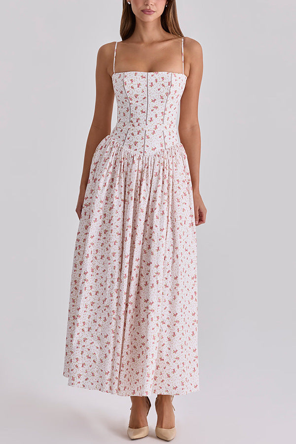 Damen nan tailliertes Maxikleid mit Korsettoberteil und feinen Spaghettiträgern Echo Archiv