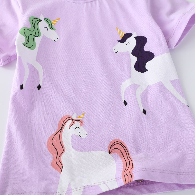 Mädchen T-Shirt mit niedlichem Einhorn-Design Echo Archiv