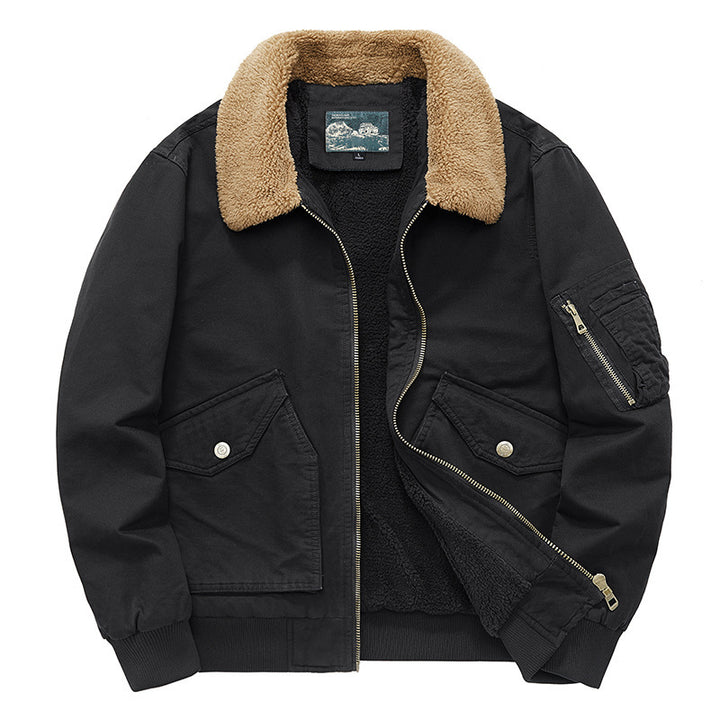 Herren Pilotenjacke mit Sherpa-Innenfutter, Teddykragen und Utility-Taschen Echo Archiv