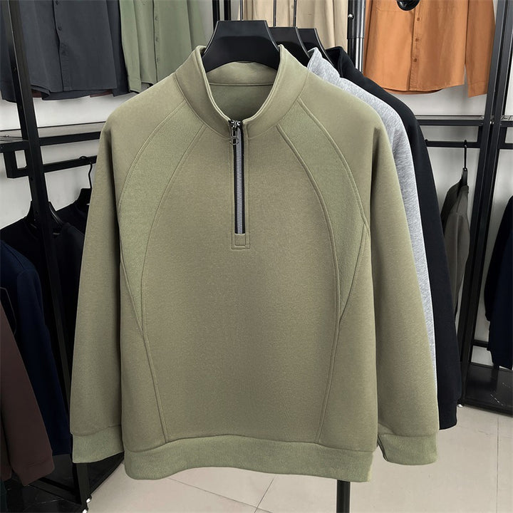Herren modischer Pullover mit Stehkragen und Reißverschluss Echoarchiv