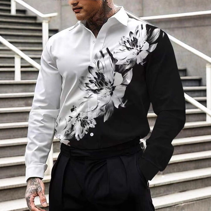 Herren Bluse mit floralem Design Echoarchiv