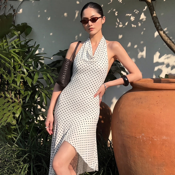 Damen ärmelloses Polka-Dots Kleid Echo Archiv