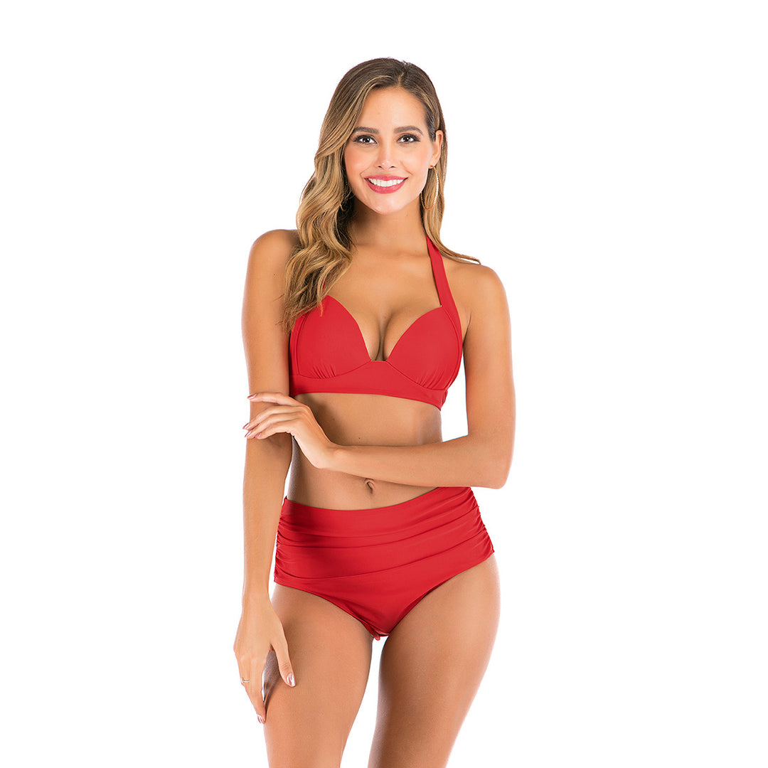 Damen Hochtaillierter Bikini mit tiefem Ausschnitt und trendigem Tiermuster Echo Archiv