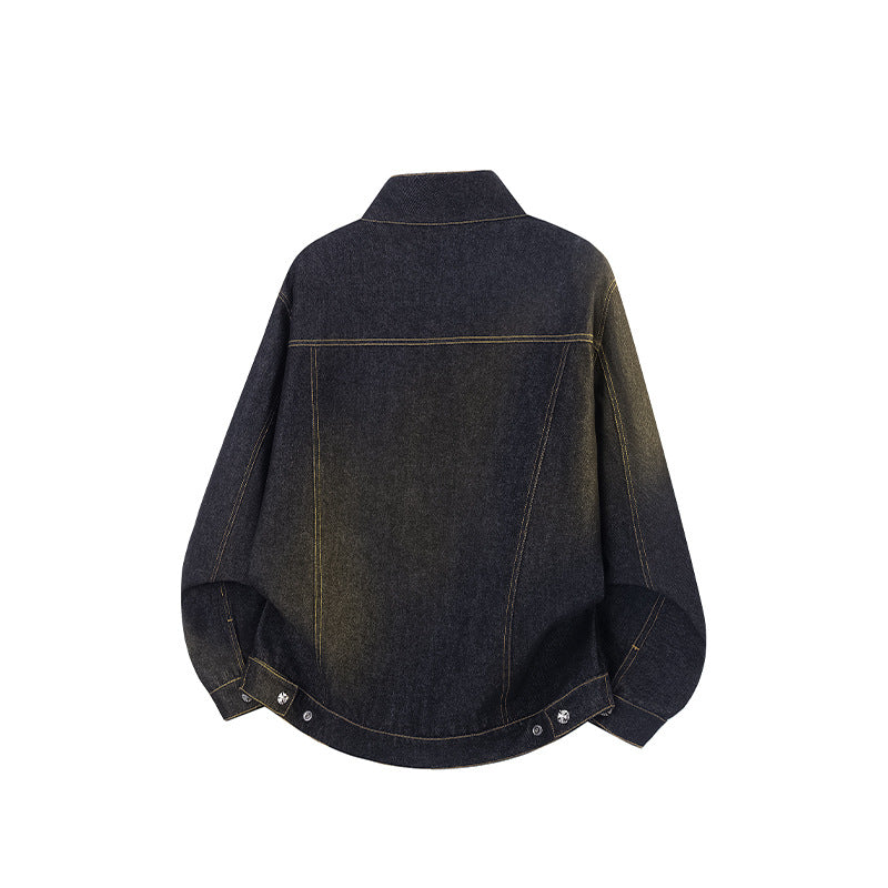 Unisex Oversized Denimjacke mit Vintage-Fade und aufgesetzten Brusttaschen Echoarchiv