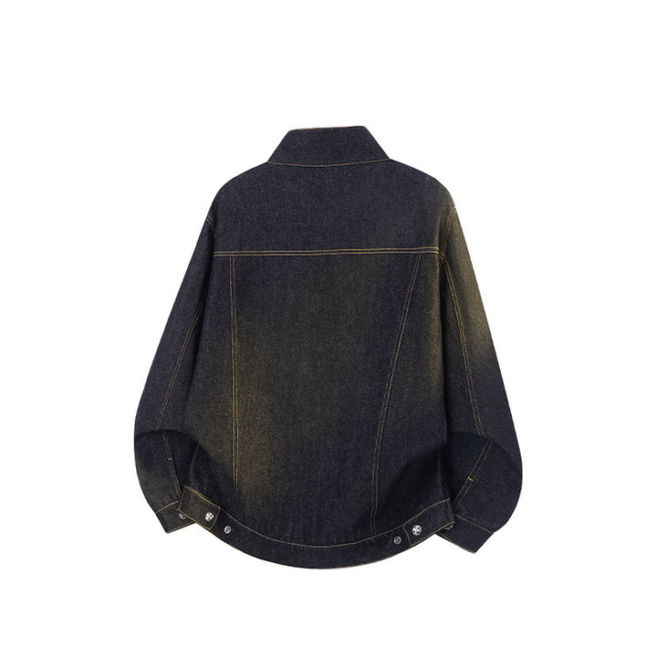 Unisex Oversized Denimjacke mit Vintage-Fade und aufgesetzten Brusttaschen Echoarchiv
