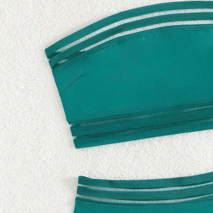 Damen Off-Shoulder Bikini-Set mit hohem Bund Echo Archiv