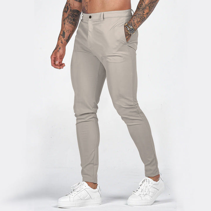 Herren elegante Slim-Fit Chinohose mit elastischem Bund und praktischen Taschen Echoarchiv