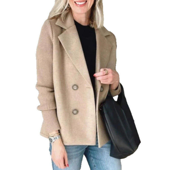 Damen Doppelreihige Blazer-Weste mit breitem Revers und gerippten Strickärmeln Echo Archiv