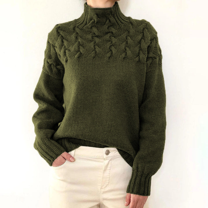 Damen nan Strickpullover mit Zopfstruktur und hohem Rollkragen Echo Archiv