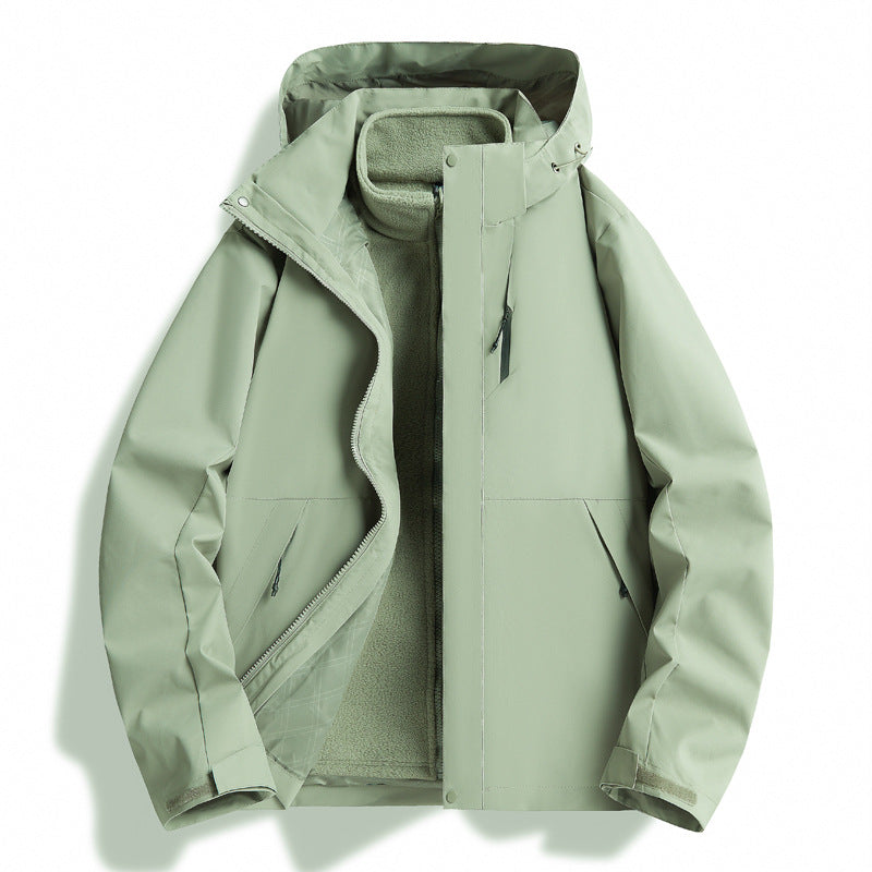 Herren Wetterfeste Outdoorjacke mit isolierendem Innenfutter und verstellbarem Kapuzenzug Echoarchiv