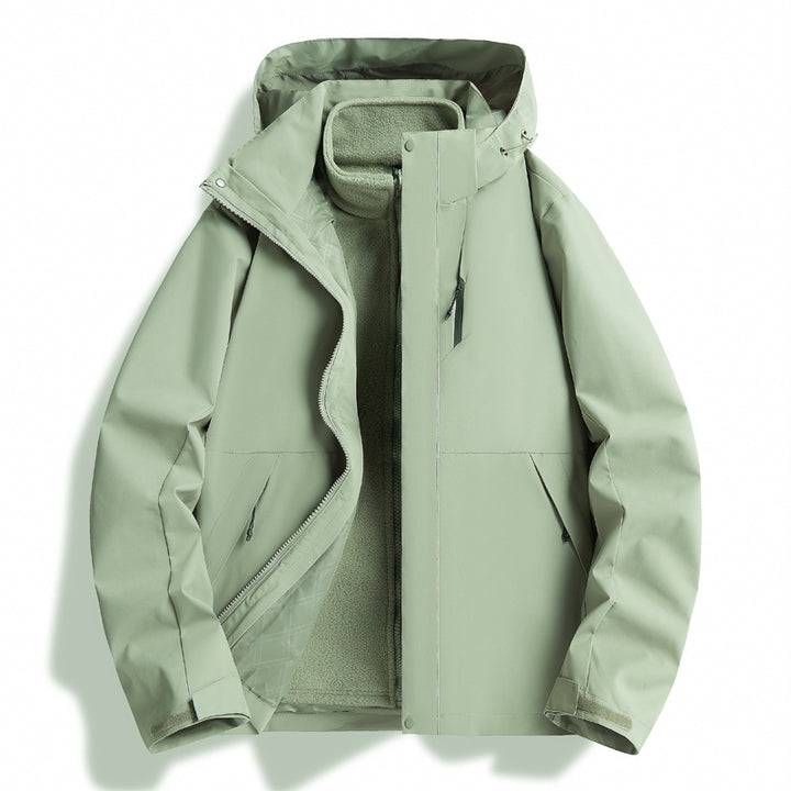 Herren Wetterfeste Outdoorjacke mit isolierendem Innenfutter und verstellbarem Kapuzenzug Echoarchiv