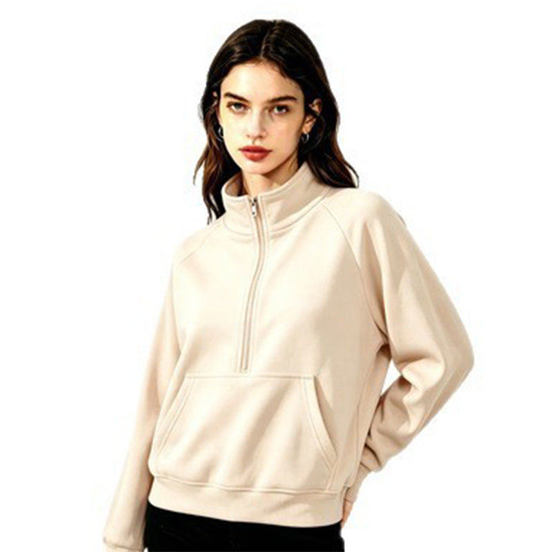 Damen Sportlicher Kapuzenpullover mit Stehkragen Echoarchiv