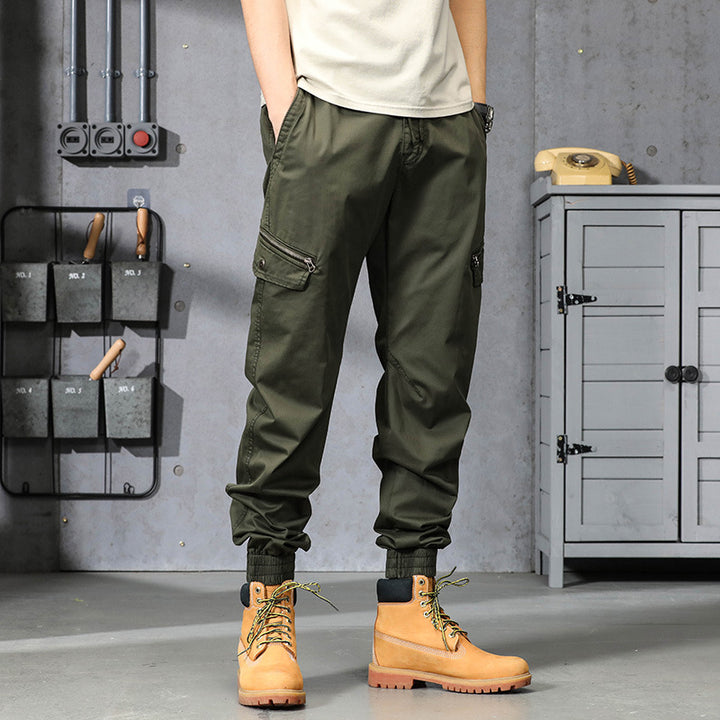 Herren Multifunktionale Cargo-Jogginghose mit Tunnelzugbund, Reißverschluss-Taschen und geripptem Knöchelbündchen Echo Archiv