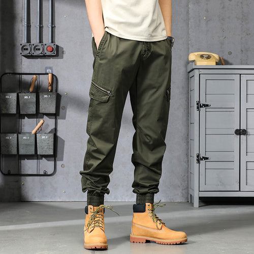 Herren Multifunktionale Cargo-Jogginghose mit Tunnelzugbund, Reißverschluss-Taschen und geripptem Knöchelbündchen Echo Archiv