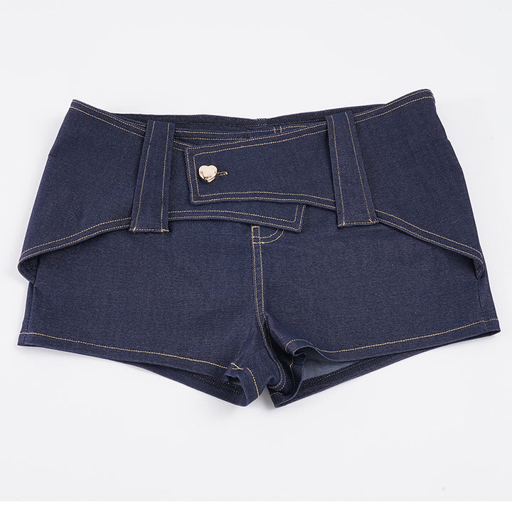 Damen Modische Denim-Shorts mit kreativen Bindebändern Echo Archiv