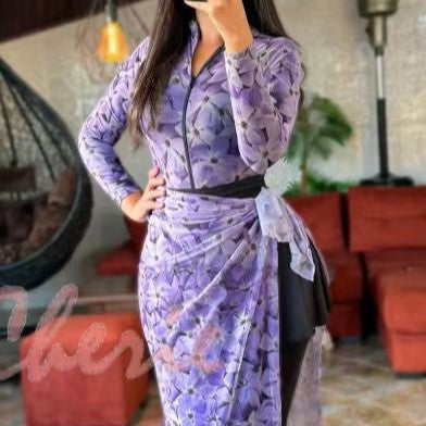 Damen Elegantes Maxikleid mit floralen Details Echo Archiv