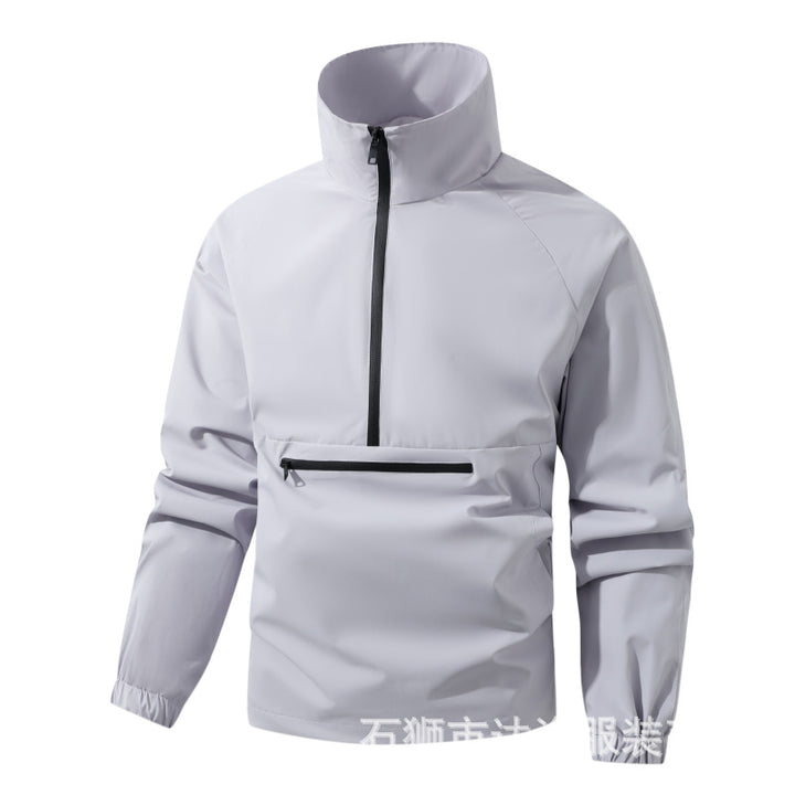 Herren Wind- und Wasserabweisende Anorak-Pulloverjacke mit Halbreißverschluss und Kängurutasche Echoarchiv