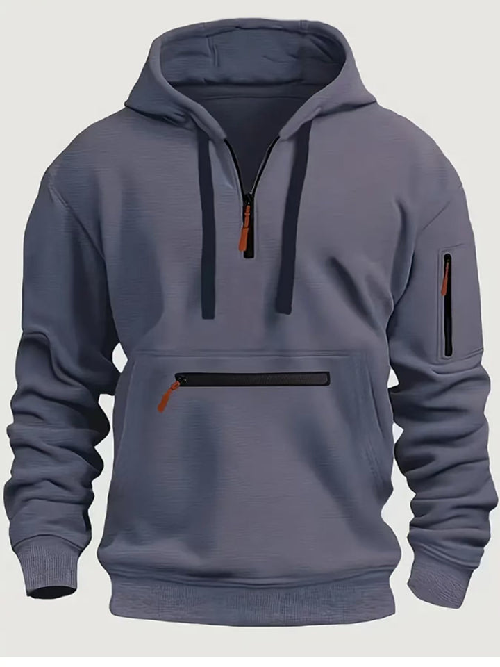 Herren Hoodie mit praktischem Reißverschluss und modernen Design-Elementen Echoarchiv