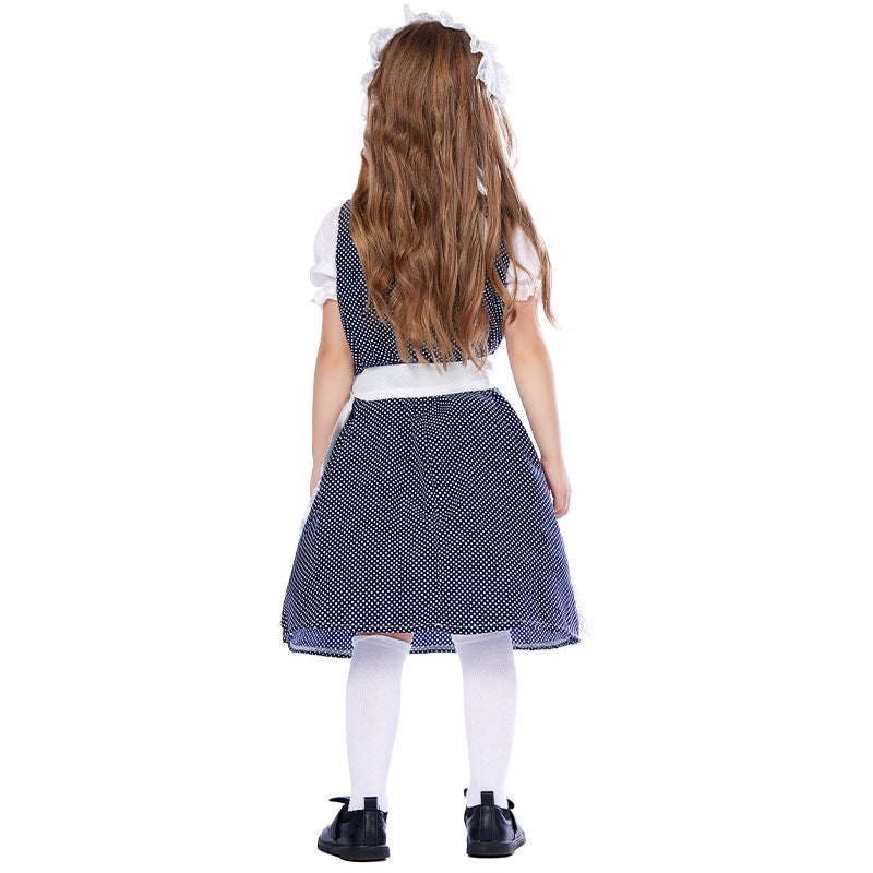 Damen nan traditionelles Dirndlkleid mit Spitzenbluse und bestickter Tüllschürze Echo Archiv
