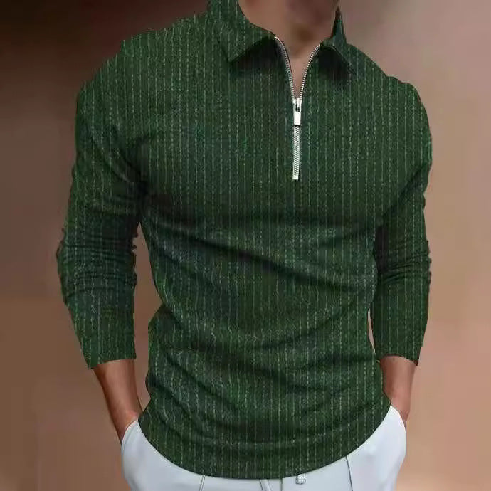 Herren sportliches Langarmshirt mit modernem Stehkragen Echoarchiv