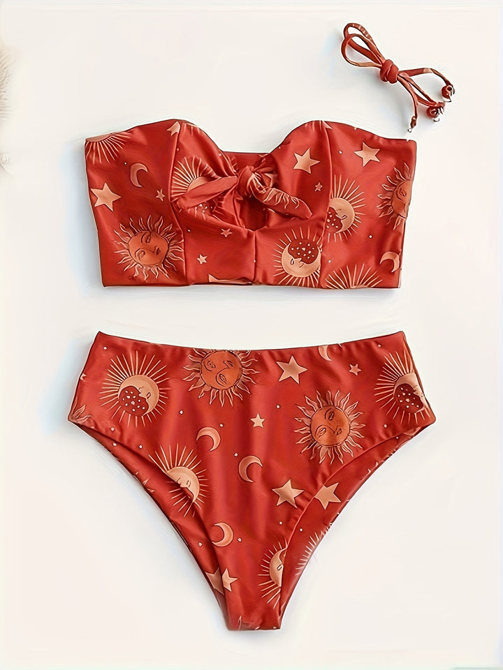 Damen Bikiniset mit strukturiertem Oberteil und hoch geschnittenem Hosenrock Echo Archiv