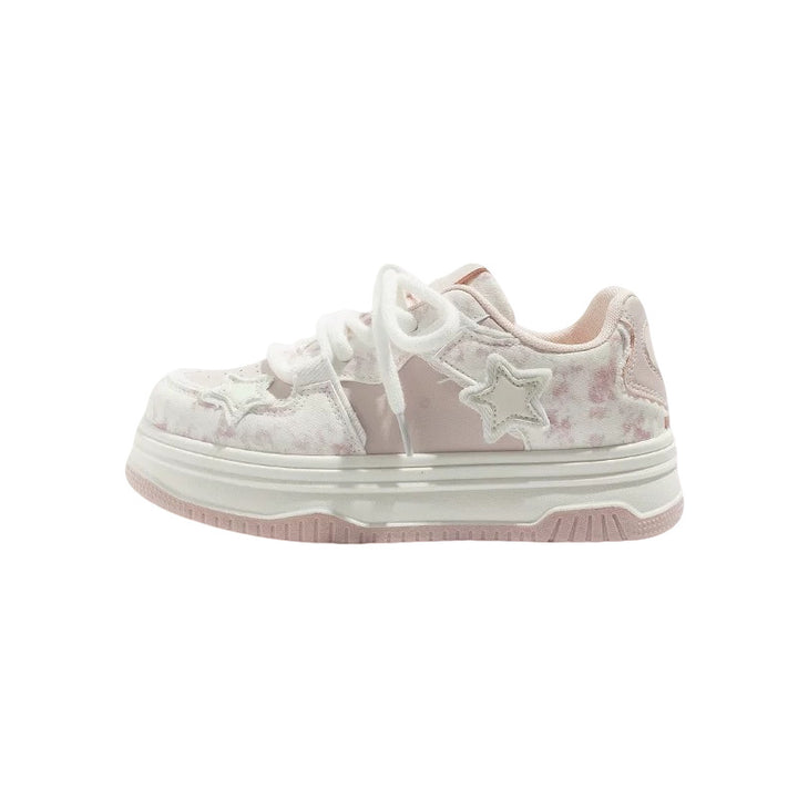 Damen Volumen‑Sneaker mit dekorativen Sterneinsätzen, Multi‑Layer‑Plateau und atmungsaktiver Mesh‑Konstruktion – Névara