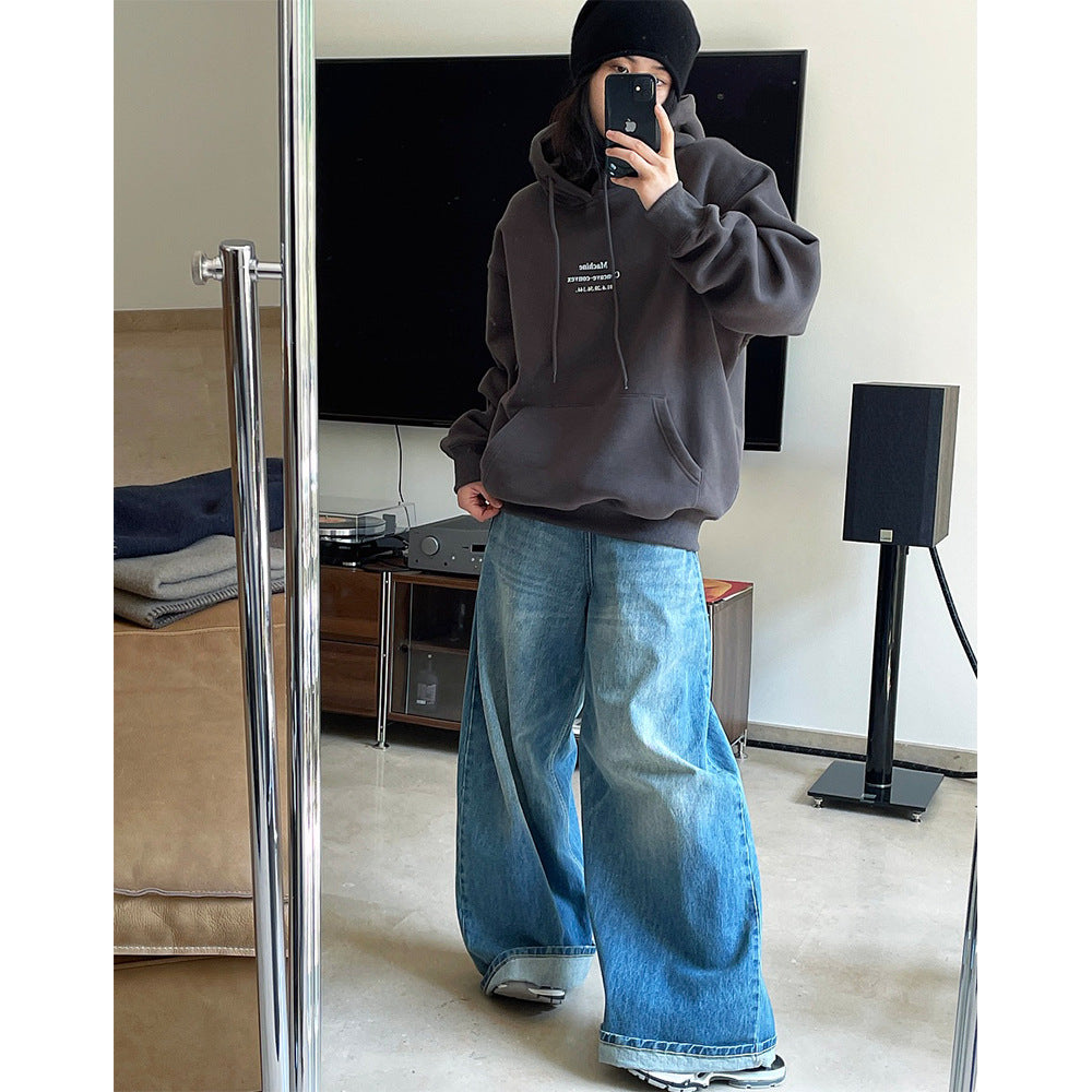 Damen Weicher Fleece‑Kapuzenpullover im Oversize‑Schnitt mit Kängurutasche Echoarchiv