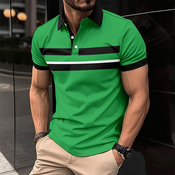 Herren Kurzarm Poloshirt mit modernen Streifen Echoarchiv