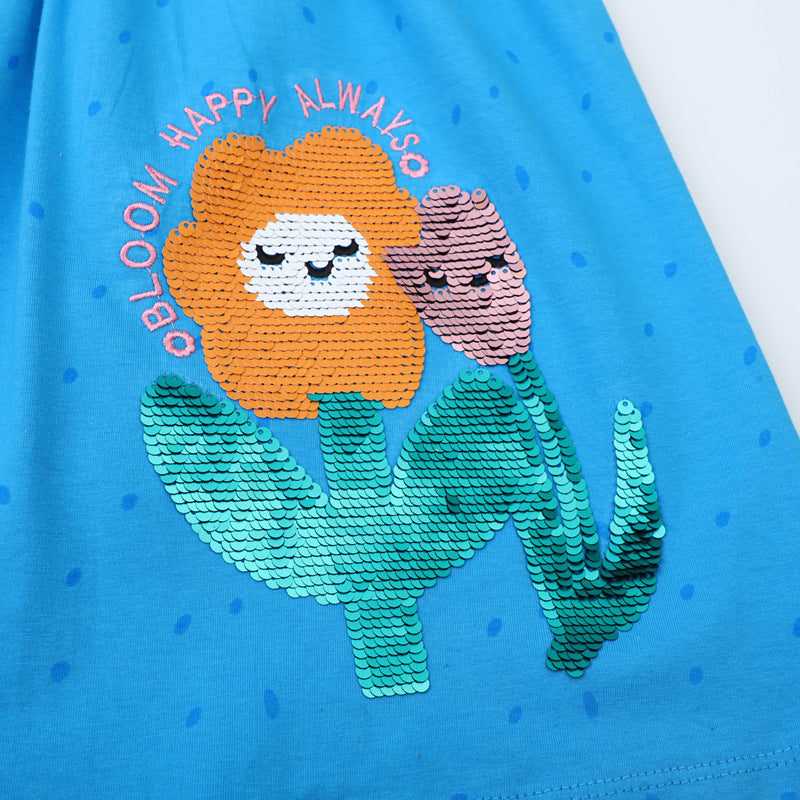 Mädchen Freizeitkleid mit fröhlichem Tiermotiv Echo Archiv