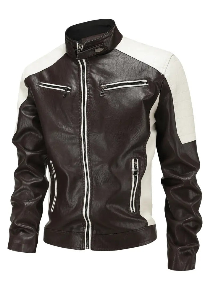 Herren Sportliche Kunstlederjacke mit Reißverschluss Echo Archiv