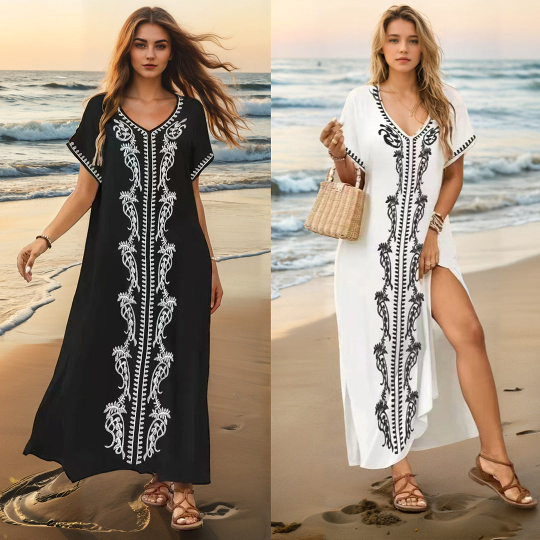 Damen eleganter Strandüberwurf mit filigranem Stickereidesign Echo Archiv