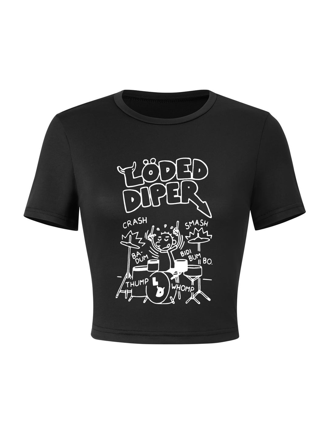 Damen Crop-Shirt mit verspieltem Geistermotiv Echo Archiv