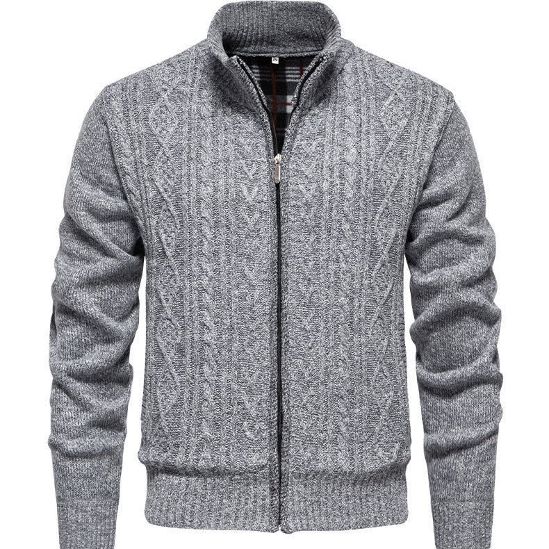 Herren Strickjacke mit hohem Kragen und Reißverschluss Echoarchiv