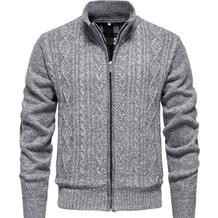 Herren Strickjacke mit hohem Kragen und Reißverschluss Echoarchiv